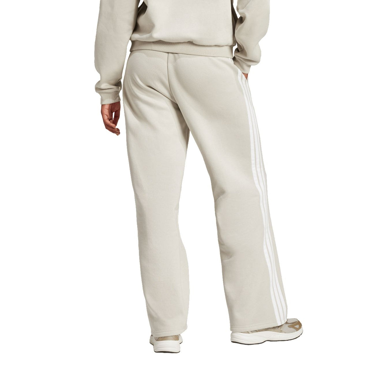 Adidas Essentials 3-Stripes Open Hem Fleece Pant – weiß