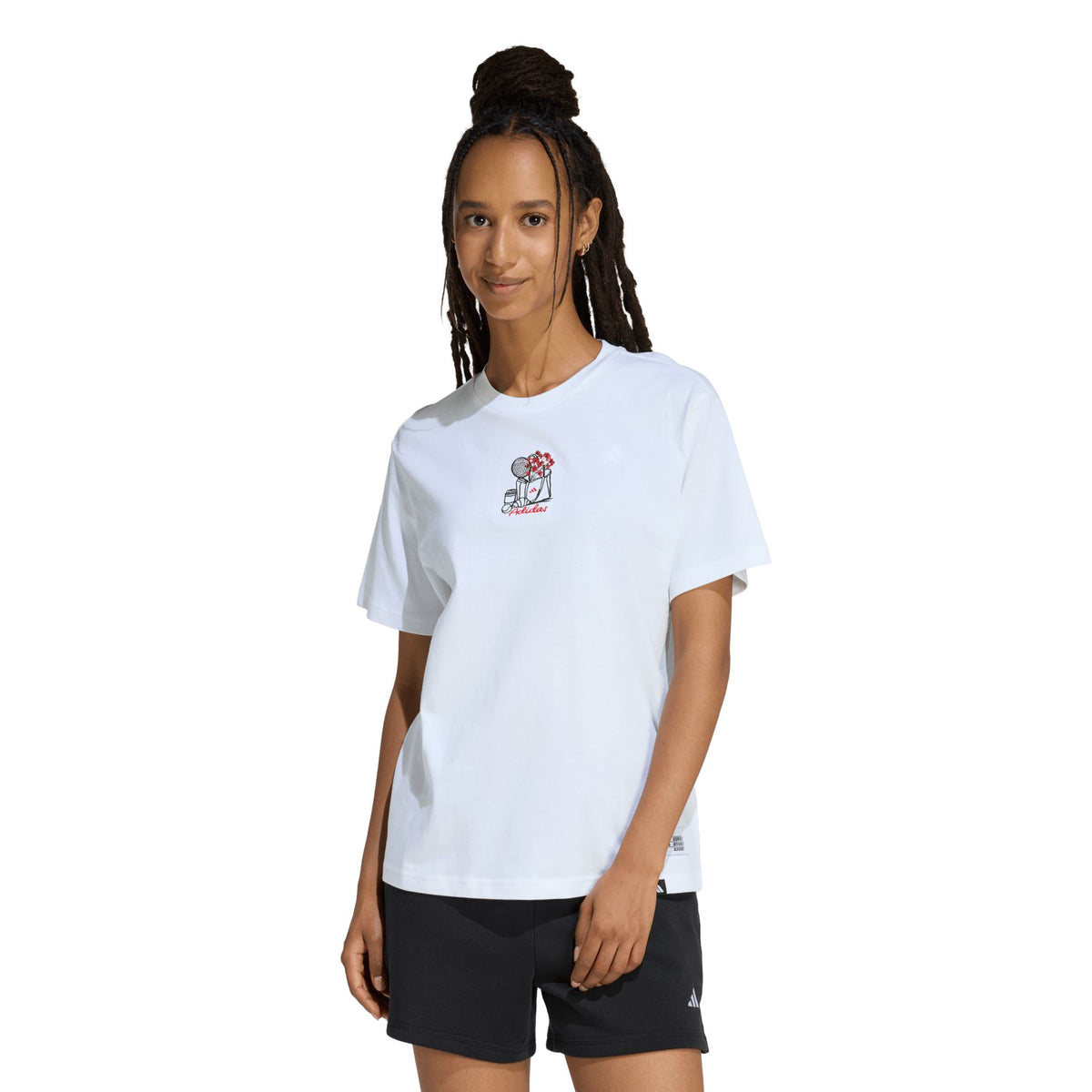 Adidas Mini Embroidery Graphic Tee – weiß