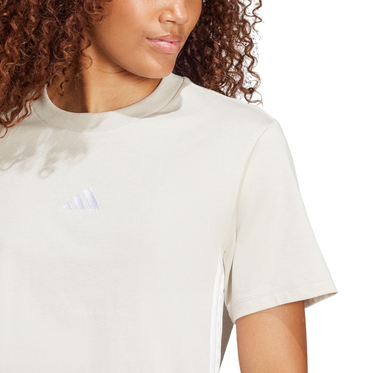 Adidas Essentials 3-Stripes Cotton Tee – grau