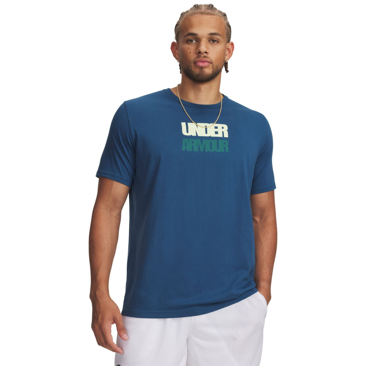 Under Armour UA Block Logo Shortsleeve – dunkelblau/navy