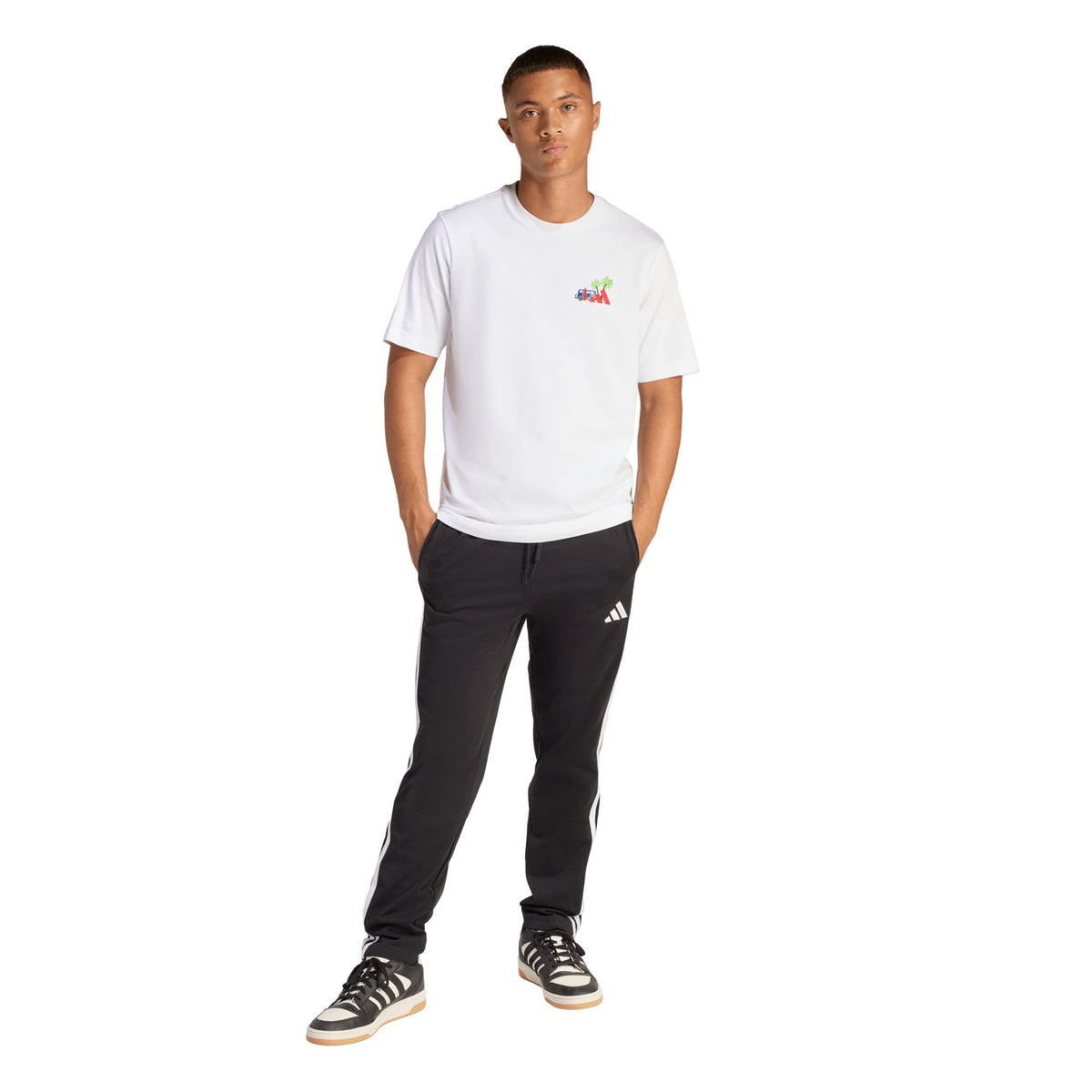 Adidas Mini Embroidery Surfing Graphic Tee – weiß