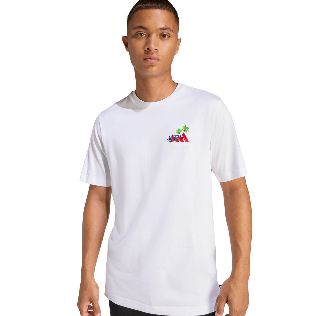 Adidas Mini Embroidery Surfing Graphic Tee – weiß
