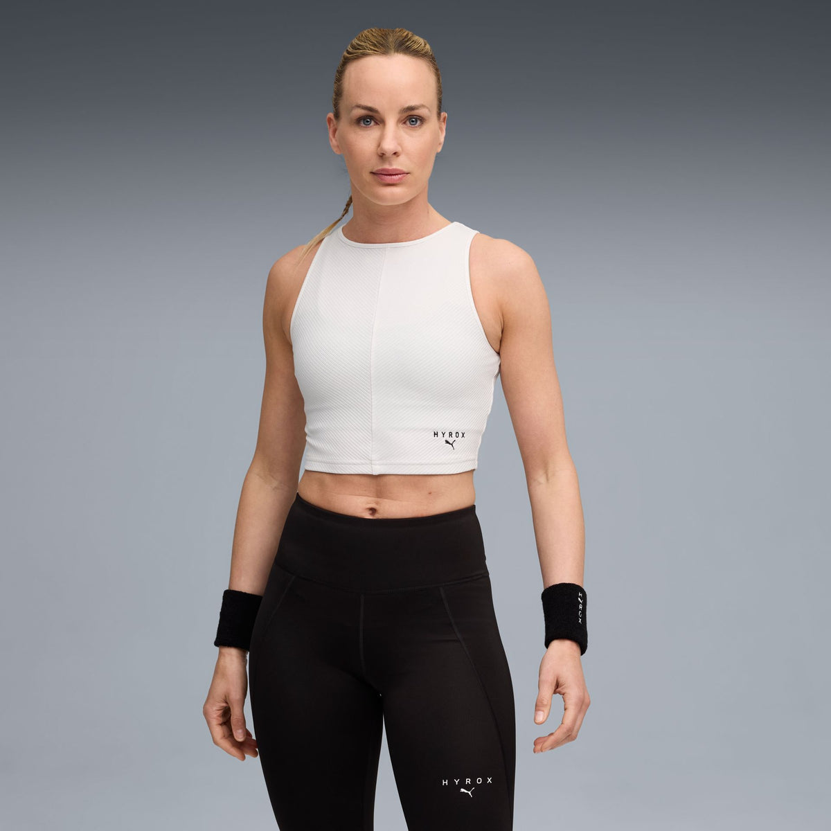 Puma W PUMA x HYROX RIB CROP TANK – weiß