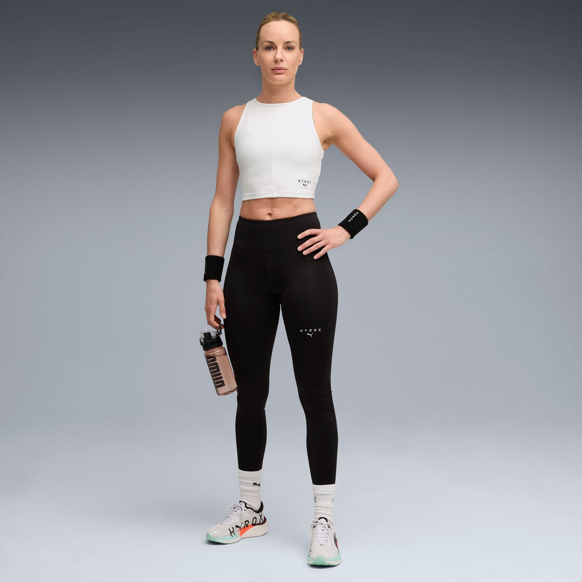 Puma W PUMA x HYROX RIB CROP TANK – weiß