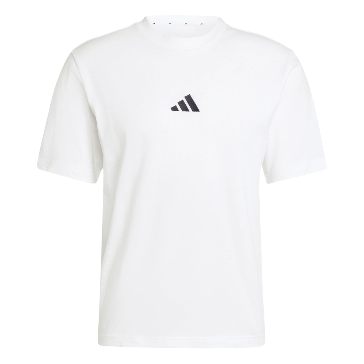 Adidas Essentials Small Logo Single Jersey Tee – weiß