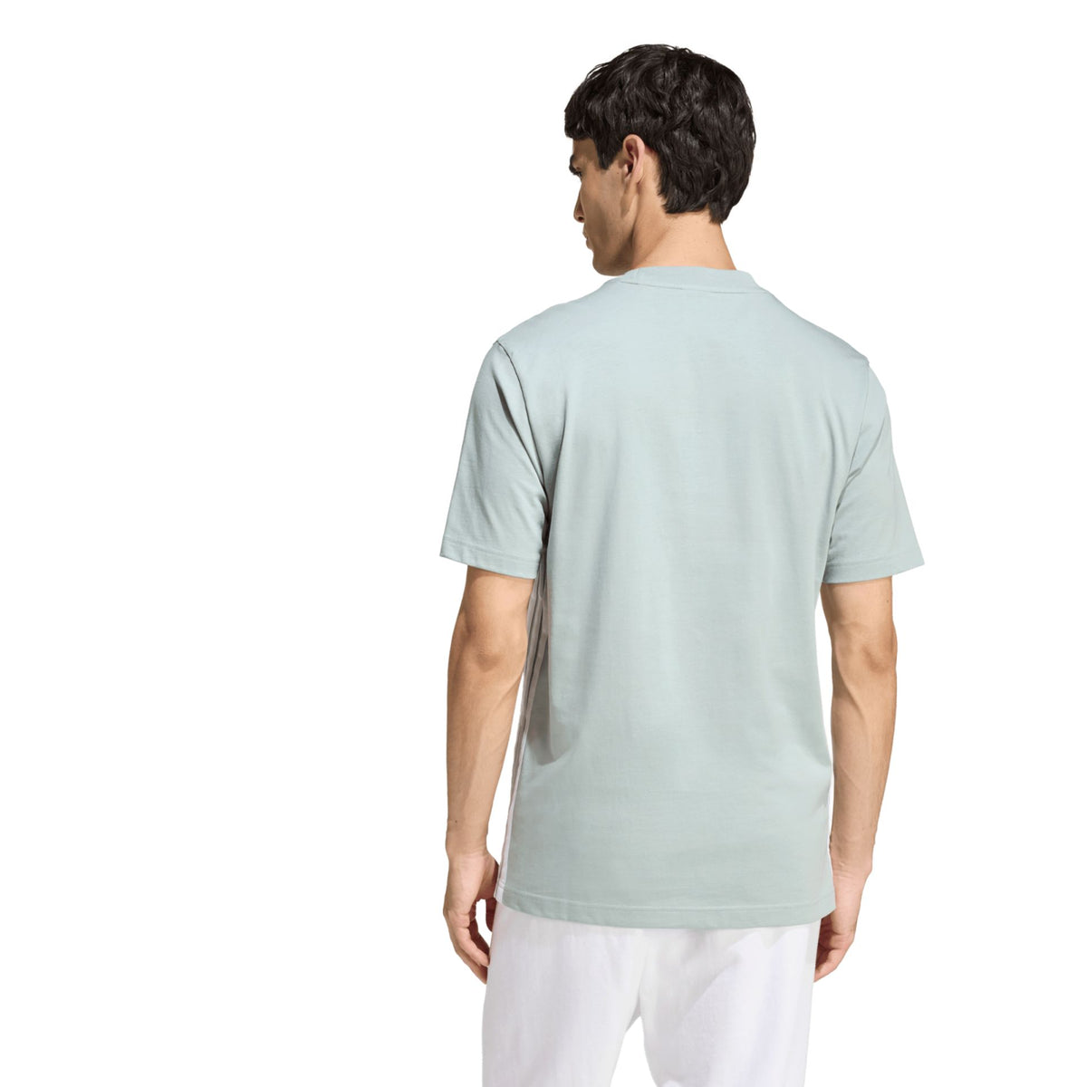 Adidas Essentials 3-Stripes Single Jersey Tee – grau-blau