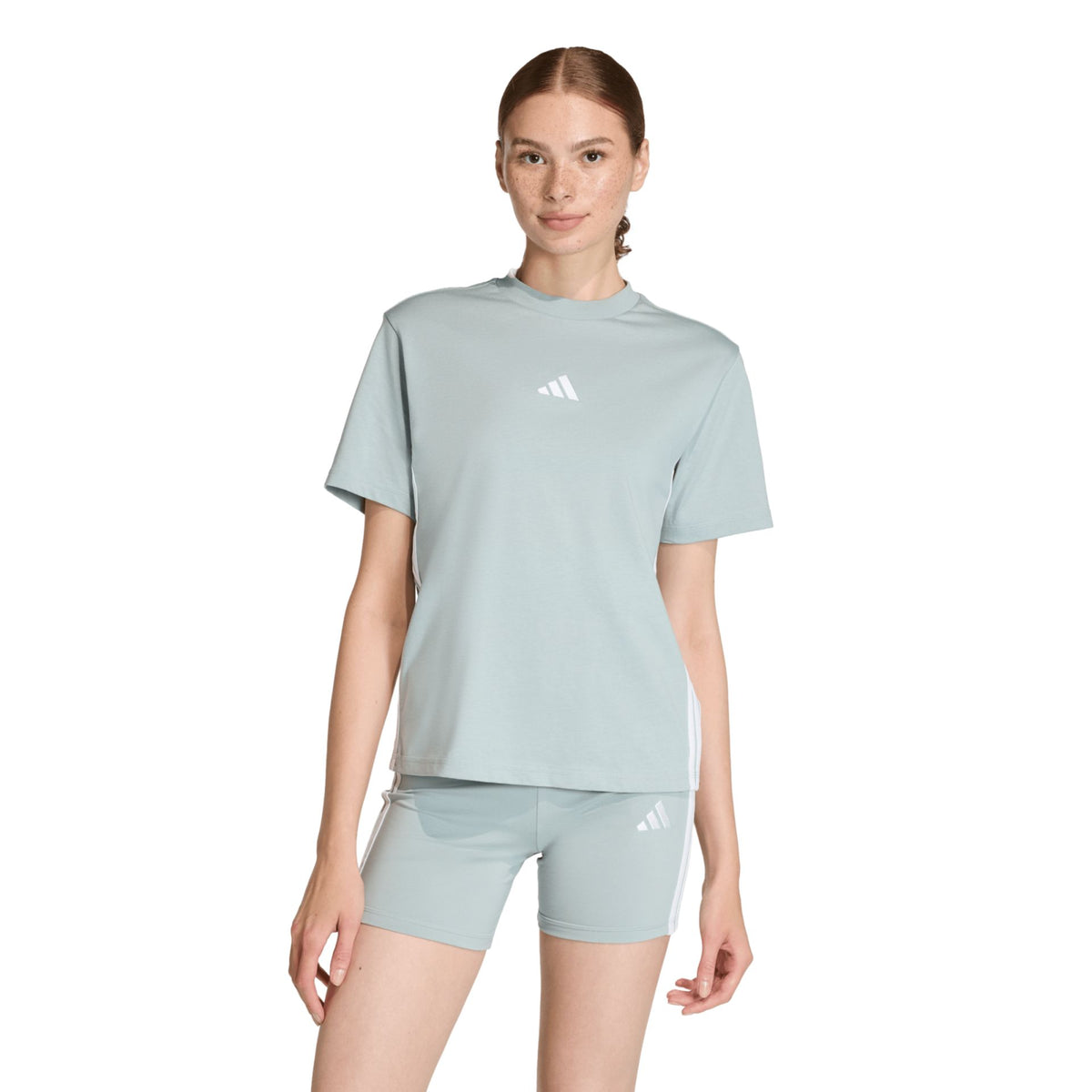 Adidas Essentials 3-Stripes Cotton Tee – grün