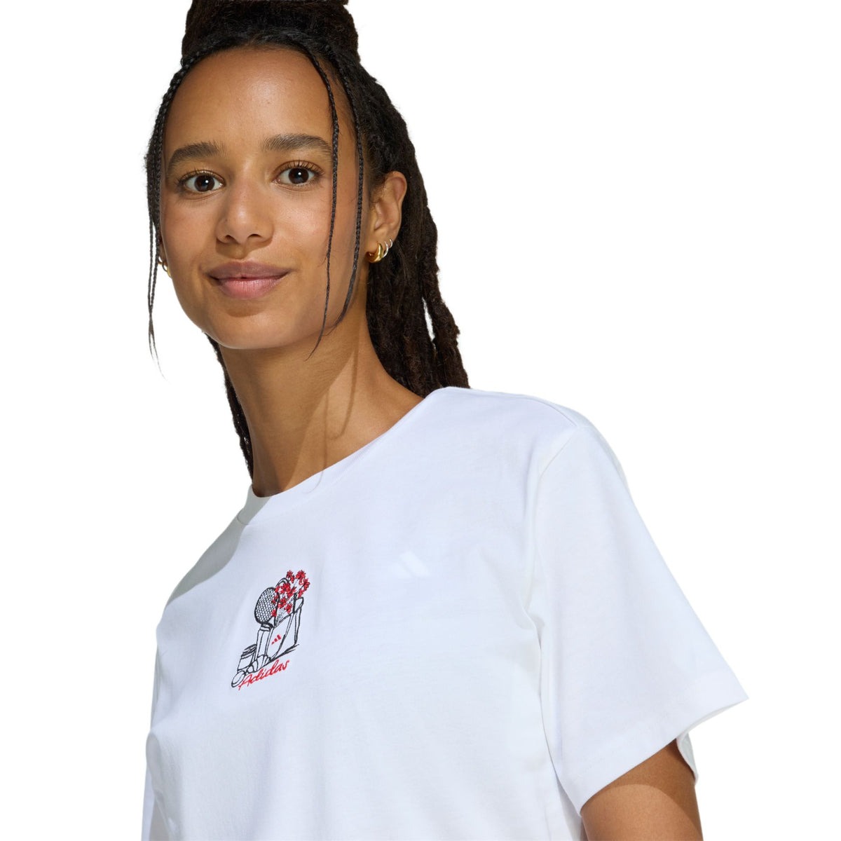 Adidas Mini Embroidery Graphic Tee – weiß