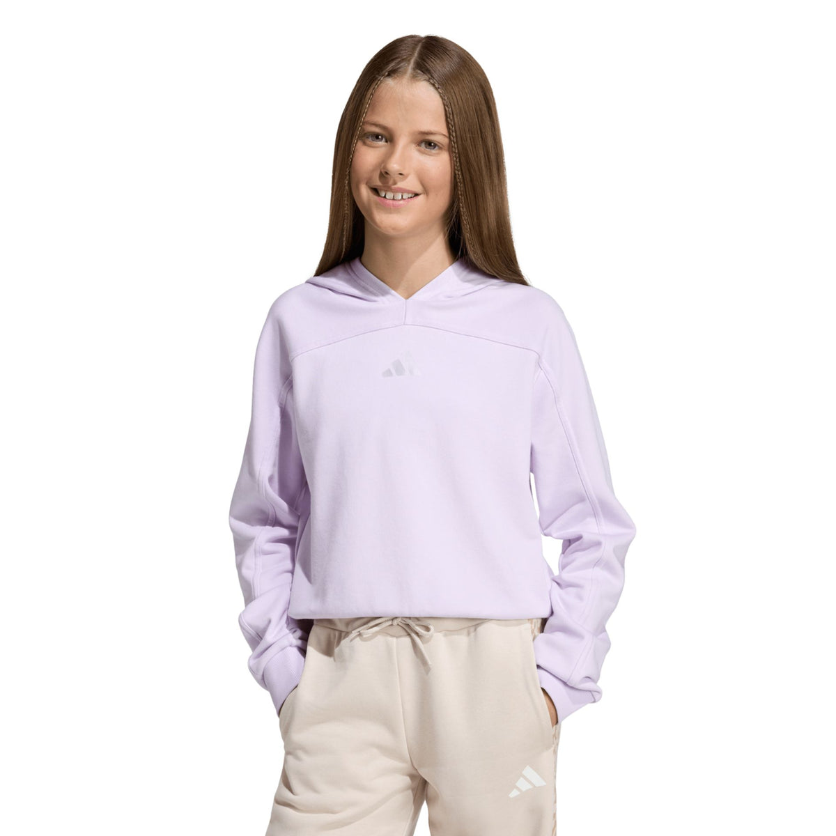 Adidas Junior Girl Holiday Glam Cropped Sweatshirt – lila