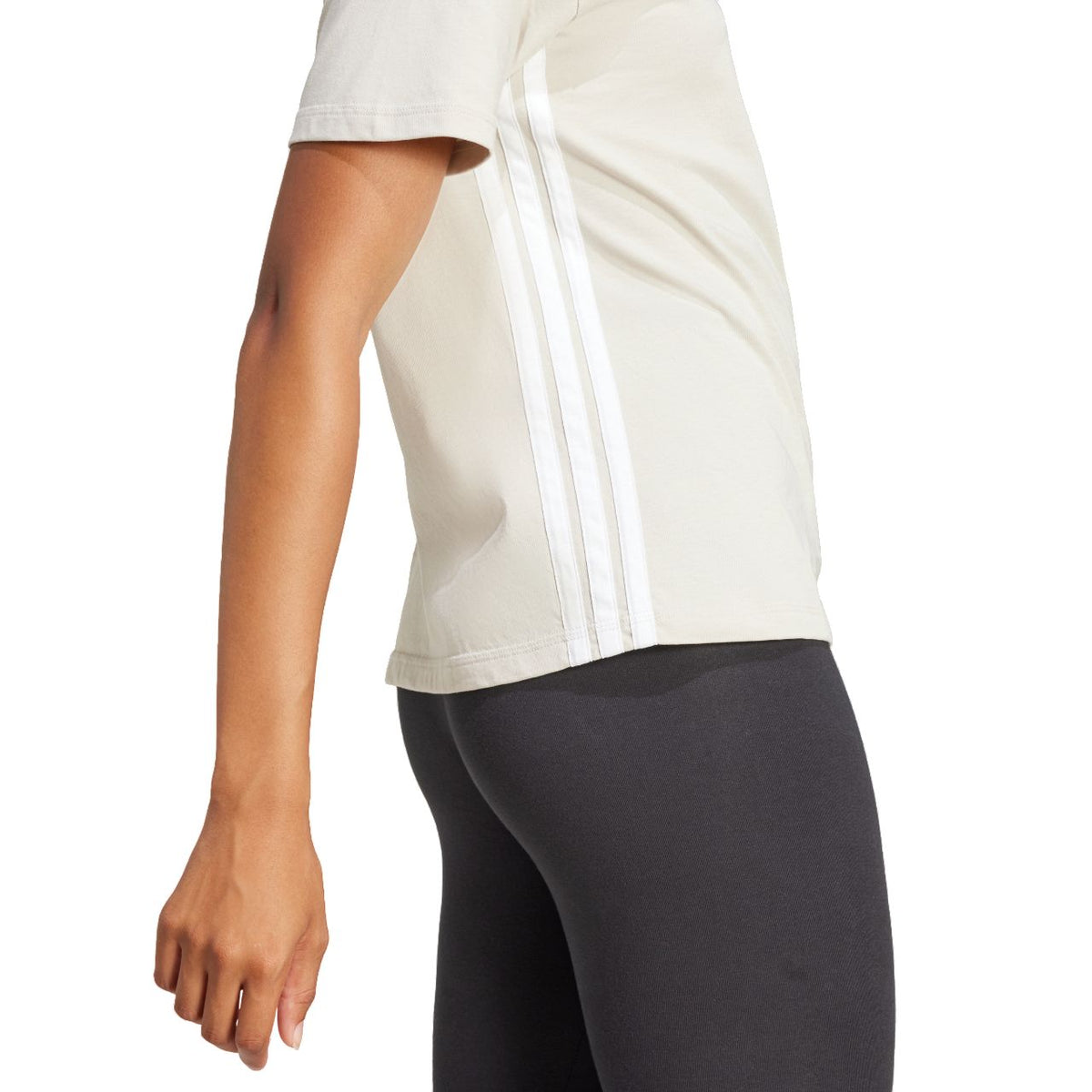 Adidas Essentials 3-Stripes Cotton Tee – grau