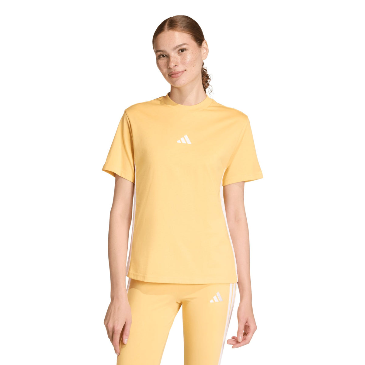 Adidas Essentials 3-Stripes Cotton Tee – orange