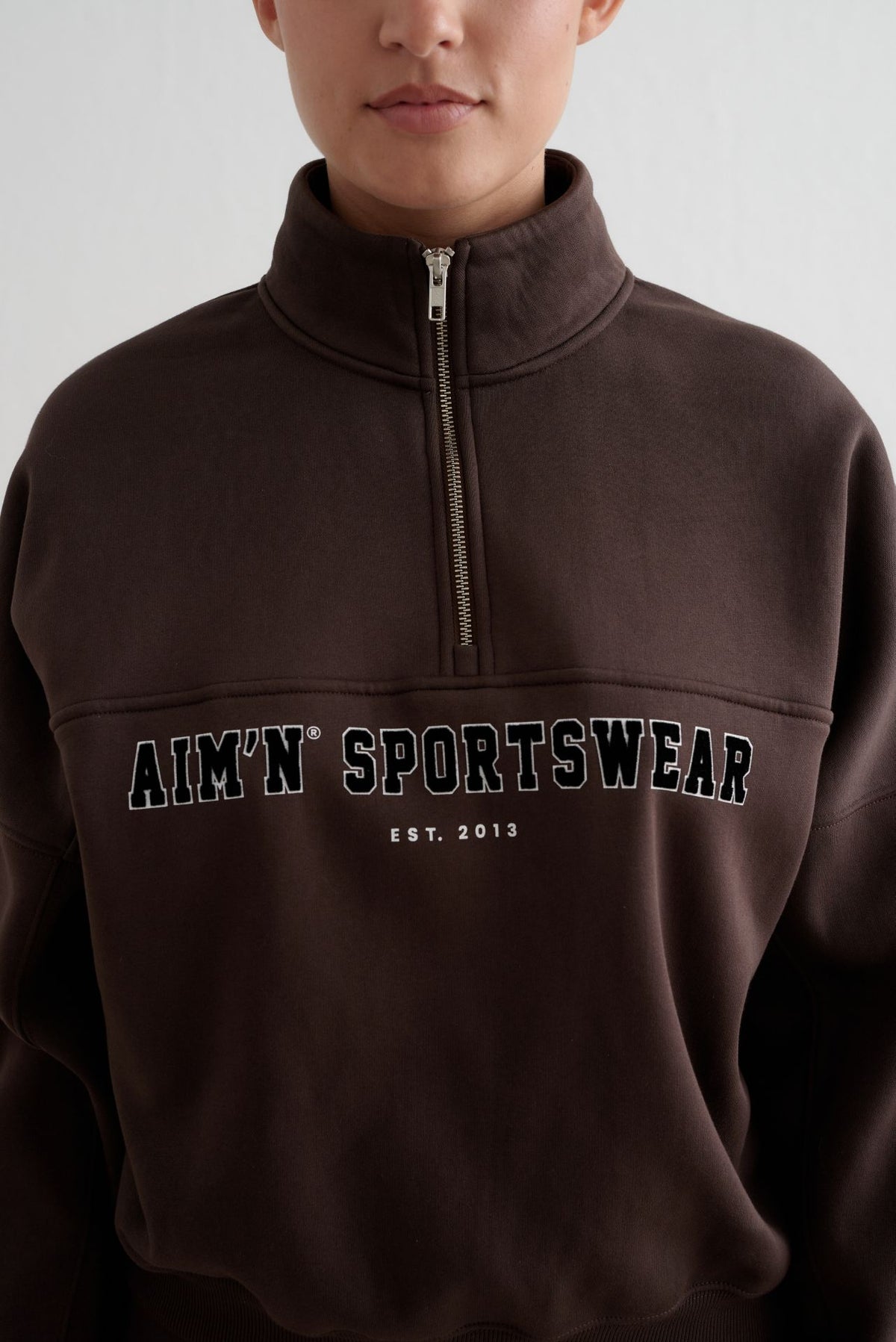 Aimn Varsity Sweat Half Zip