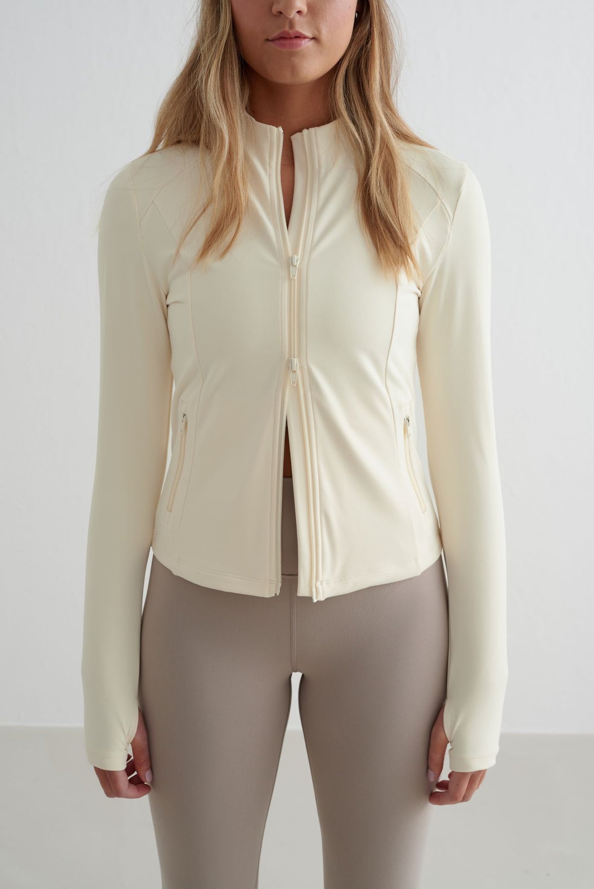 Aimn Sense Zip Jacket – beige