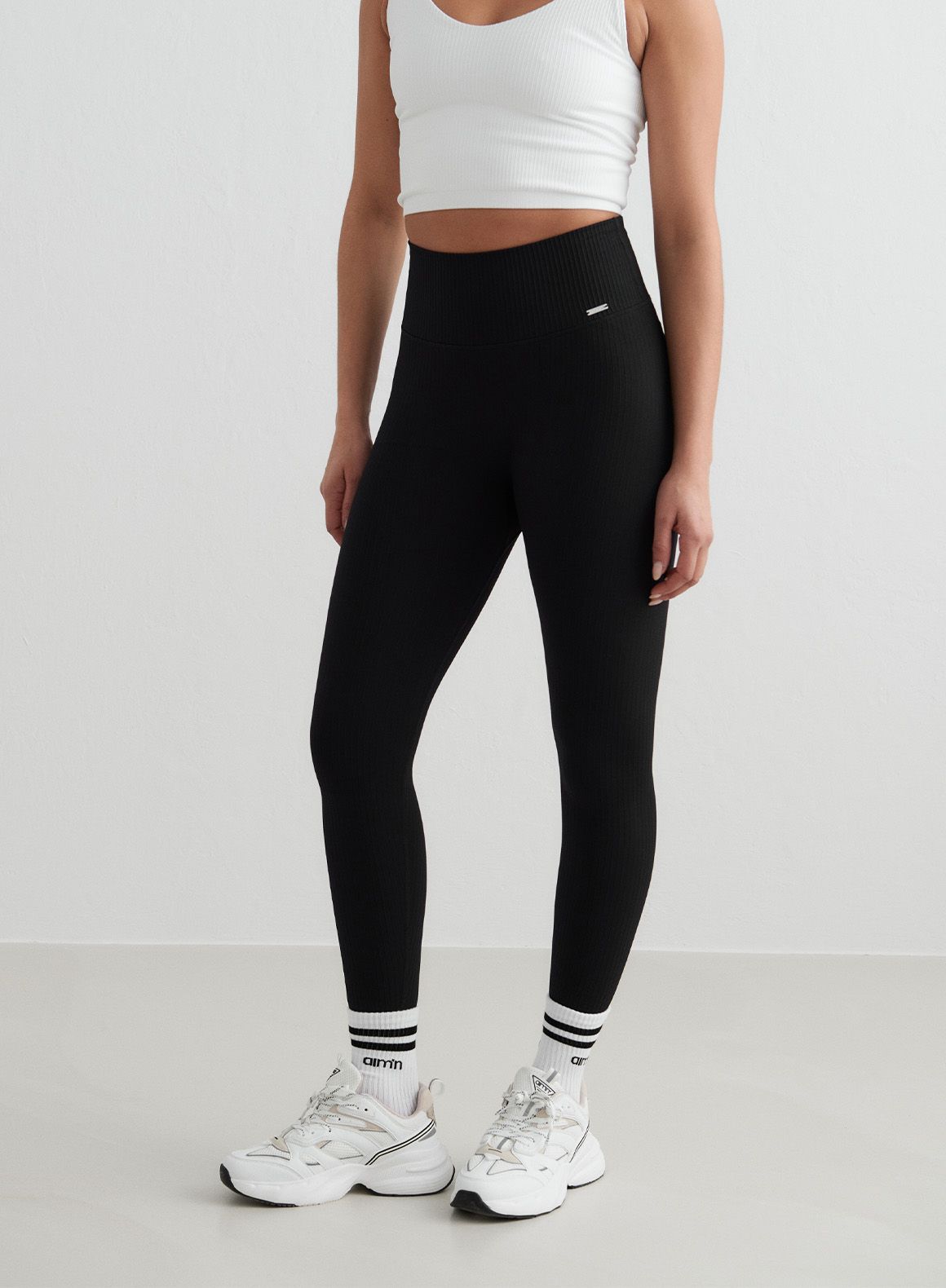 Aimn Ribbed Seamless Tights