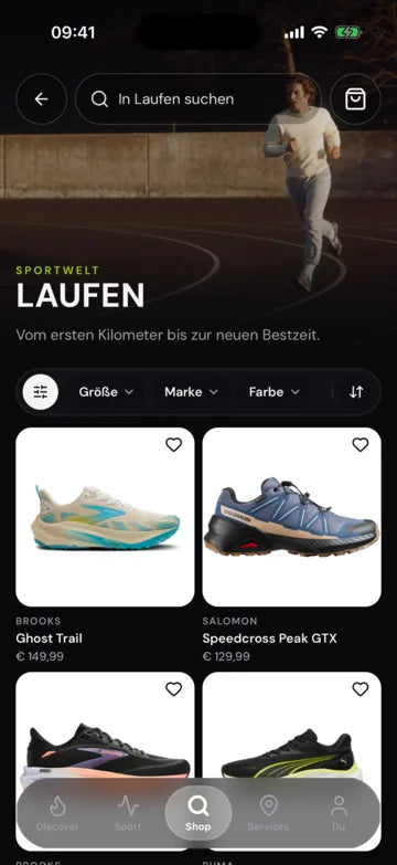 Hervis App: die Sportwelt Laufen mit Filtern und Produkten
